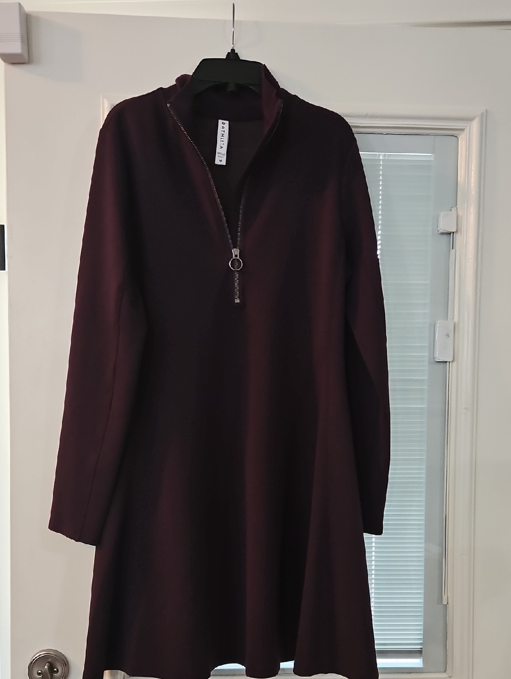 Athleta Plum Long-Sleeve A-Line Zip Dress